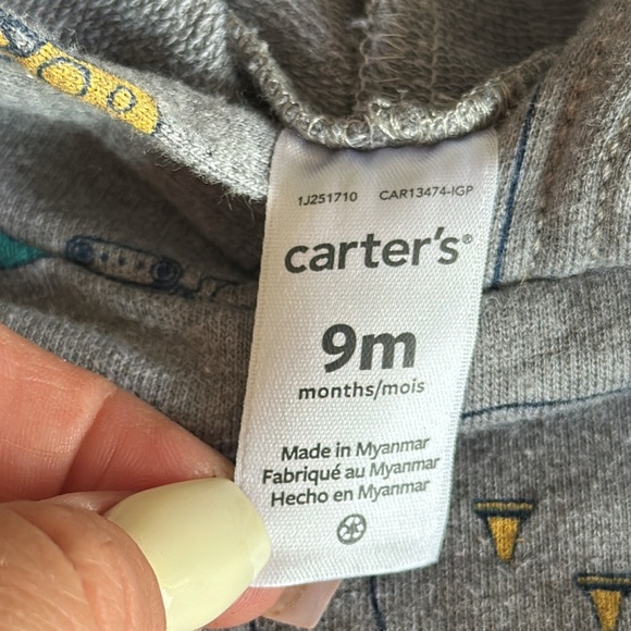 9M baby boy, tractor hoodie, and chickpea onesie, boom - Picture 3 of 7